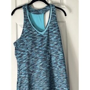 MPG Sport Womens XL Blue Space Dye Racerback Active Dress Tennis Golf Mesh Back